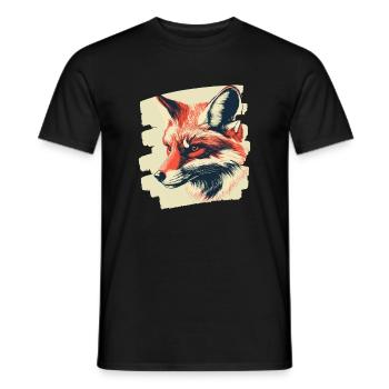 Fuchs - Männer T-Shirt - Schwarz - Vorne - AI Model Male 178 light (178cm)