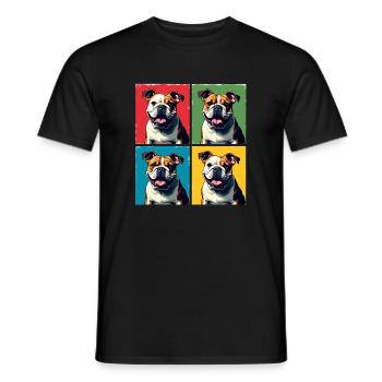 Pop Art Bulldog, Bulles, Crêpe, Chonk, Grignotage - T-shirt homme - noir - Devant - AI Model Male 178 light (178cm)