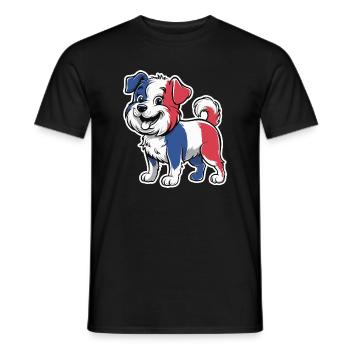Dog in the colors of the French flag 2026 - Men's T-Shirt - black - Front - AI Model Male 178 light (178cm)