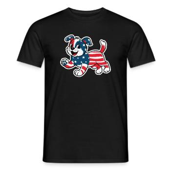 Chien aux couleurs du drapeau américain 2026 - T-shirt homme - noir - Devant - AI Model Male 178 light (178cm)
