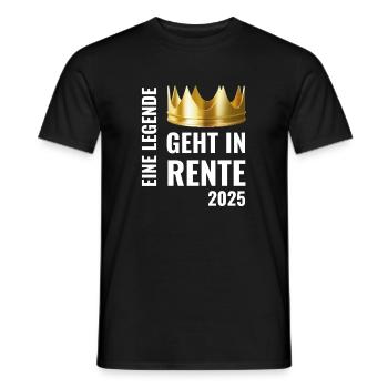 Eine Legende geht in Rente 2025 mit goldener Krone - Männer T-Shirt - Schwarz - Vorne - AI Model Male 178 light (178cm)