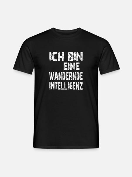 KI Spruch Ich bin eine wandernde Intelligenz - Männer T-Shirt - Schwarz
