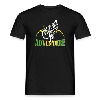 Bike Adventure Tours Mountainbike Shirt Geschenk - Männer T-Shirt - Schwarz - Vorne - AI Model Male 178 light (178cm)