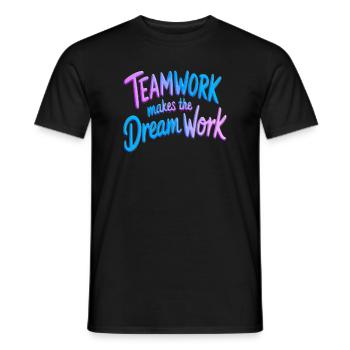 Le travail d’équipe fait fonctionner le rêve - T-shirt homme - noir - Devant - AI Model Male 178 light (178cm)