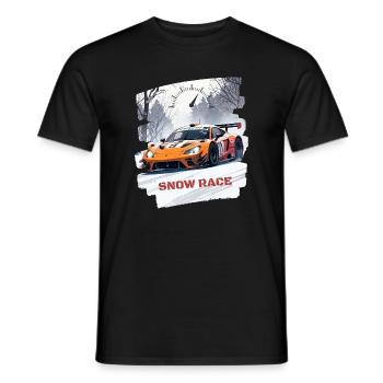 SNOW RACE - Men's T-Shirt - black - Front - AI Model Male 178 light (178cm)