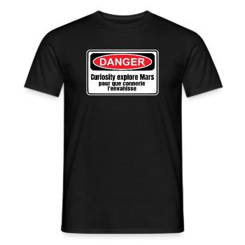Colonisation de Mars - T-shirt homme - noir - Devant - AI Model Male 178 light (178cm)