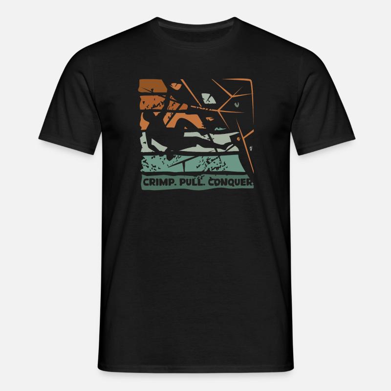 Bouldern – Crimp. Pull. Conquer. - Männer T-Shirt - Schwarz