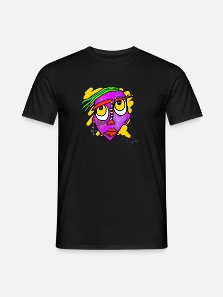 Buntes Surreal-Gesicht Kunstwerk - Männer T-Shirt - Schwarz