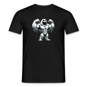 Weißes Monster - Muskeln lustiges Design 2026 - Männer T-Shirt - Schwarz - Vorne - AI Model Male 178 light (178cm)