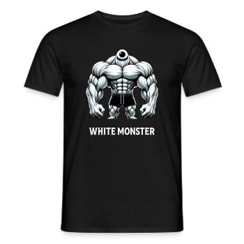 White Monster - Muskelmonster Fitness Gym Training - Männer T-Shirt - Schwarz - Vorne - AI Model Male 178 light (178cm)