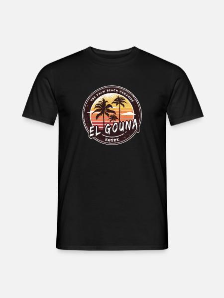 El Gouna Egypt Vintage Palm Tree Design - Men's T-Shirt - black