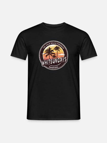 Whitsundays Australie Palmiers Design - T-shirt homme - noir