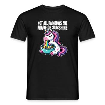 Lustiges Einhorn – Nicht alle Regenbögen - Männer T-Shirt - Schwarz - Vorne - AI Model Male 178 light (178cm)