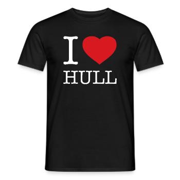 I LOVE HULL - Men's T-Shirt - black - Front - AI Model Male 178 light (178cm)