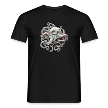 Skurriler Oktopus mit verträumtem Ausdruck - Männer T-Shirt - Schwarz - Vorne - AI Model Male 178 light (178cm)