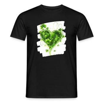 Saint-Patrick Shamrock Heart - T-shirt homme - noir - Devant - AI Model Male 178 light (178cm)