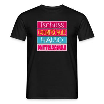 TSCHÜSS GRUNDSCHULE HALLO MITTELSCHULE - Männer T-Shirt - Schwarz - Vorne - AI Model Male 178 light (178cm)
