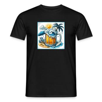 Beer & Beach – Les vacances parfaites - T-shirt homme - noir - Devant - AI Model Male 178 light (178cm)