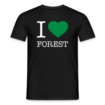 I LOVE FOREST - Men's T-Shirt - black - Front - AI Model Male 178 light (178cm)