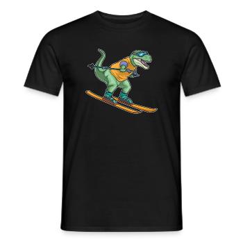 Tyrannosaurus Skifahrer Ski Wintersport - Männer T-Shirt - Schwarz - Vorne - AI Model Male 178 light (178cm)