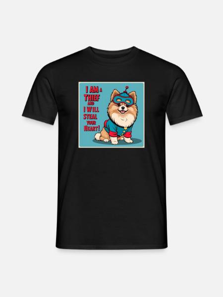 Dog in superhero costume - Men's T-Shirt - black