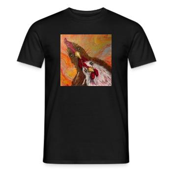 Rooster and chicken - Men's T-Shirt - black - Front - AI Model Male 178 light (178cm)