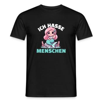 Sirène effrontée avec un message cynique - T-shirt homme - noir - Devant - AI Model Male 178 light (178cm)