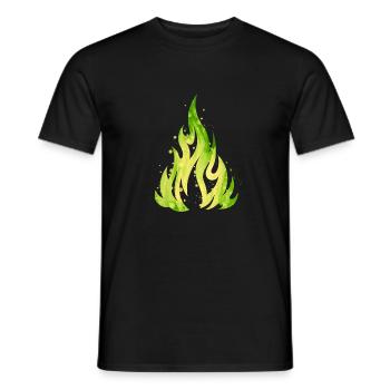 Verdant Flame Watercolor Fire - Men's T-Shirt - black - Front - AI Model Male 178 light (178cm)