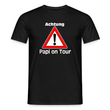 Father's Day , Daddy on Tour , monza man . - Men's T-Shirt - black - Front - AI Model Male 178 light (178cm)