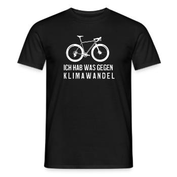 Bicycle statement against climate change - Men's T-Shirt - black - Front - AI Model Male 178 light (178cm)