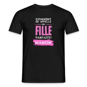 Fille Parfaite Manon - T-shirt homme - noir - Devant - AI Model Male 178 light (178cm)