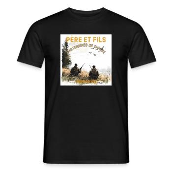 Père et Fils Chasse Ensemble - T-shirt homme - noir - Devant - AI Model Male 178 light (178cm)
