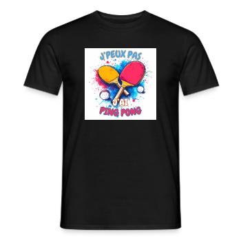 Buntes Tischtennis entfesselt - Männer T-Shirt - Schwarz - Vorne - AI Model Male 178 light (178cm)