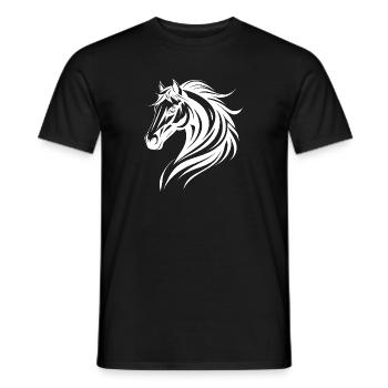 Modern stylized horse portrait - Men's T-Shirt - black - Front - AI Model Male 178 light (178cm)
