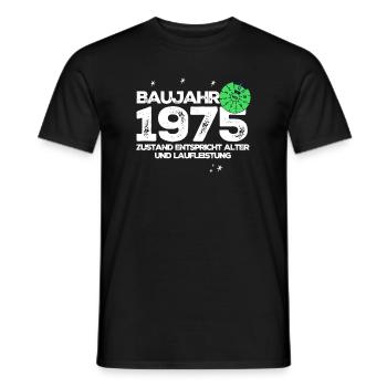 Year of construction 1975 - Men's T-Shirt - black - Front - AI Model Male 178 light (178cm)