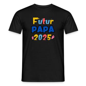 Futur Papa 2025 - T-shirt homme - noir - Devant - AI Model Male 178 light (178cm)