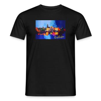 Amsterdam Reflets Colorés Urbains - T-shirt homme - noir - Devant - AI Model Male 178 light (178cm)
