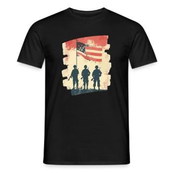 États-Unis 4 - T-shirt homme - noir - Devant - AI Model Male 178 light (178cm)
