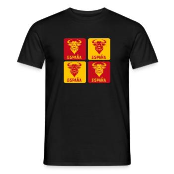 Spain Bull National Colors Design - Men's T-Shirt - black - Front - AI Model Male 178 light (178cm)