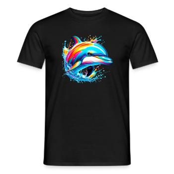 Delfin - Männer T-Shirt - Schwarz - Vorne - AI Model Male 178 light (178cm)