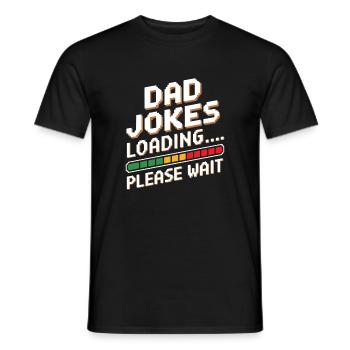 Dad Jokes Loading - Pixel Retro Humor Father Gift - Männer T-Shirt - Schwarz - Vorne - AI Model Male 178 light (178cm)