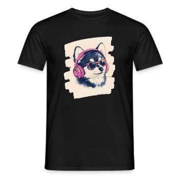 Pomsky - Men's T-Shirt - black - Front - AI Model Male 178 light (178cm)
