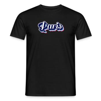Résumé du scénario néon de Paris - T-shirt homme - noir - Devant - AI Model Male 178 light (178cm)