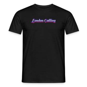 London Calling Retro - Men's T-Shirt - black - Front - AI Model Male 178 light (178cm)