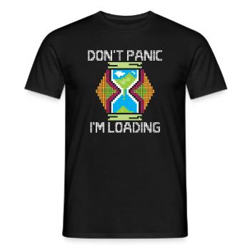 dont panic i´m loading - retro gamer - Männer T-Shirt - Schwarz - Vorne - AI Model Male 178 light (178cm)