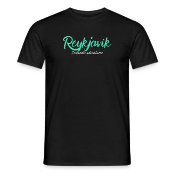Reykjavik Adventures: Icelandic Explorer - Men's T-Shirt - black - Front - AI Model Male 178 light (178cm)