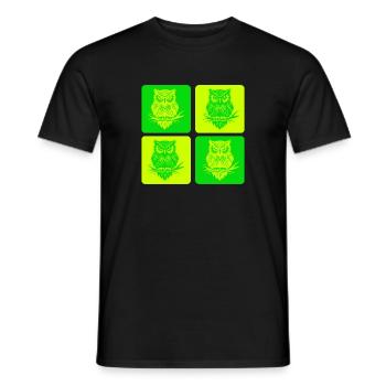 Eule – Zeitlose Eleganz im Wald - Männer T-Shirt - Schwarz - Vorne - AI Model Male 178 light (178cm)