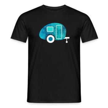 Caravan Mandala Camper Camping Retro Wohnwagen Fan - Men's T-Shirt - black - Front - AI Model Male 178 light (178cm)