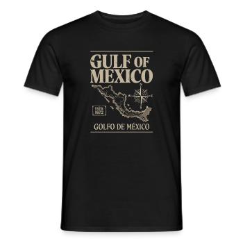Vintage Gulf of Mexico Retro Golfo de México 1672 - Men's T-Shirt - black - Front - AI Model Male 178 light (178cm)