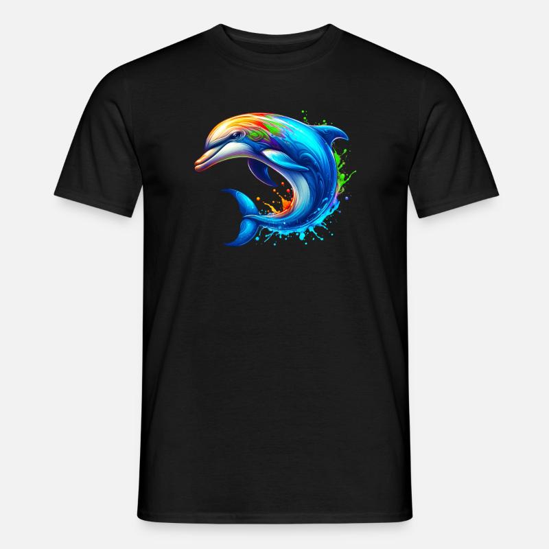 Delfin - Männer T-Shirt - Schwarz